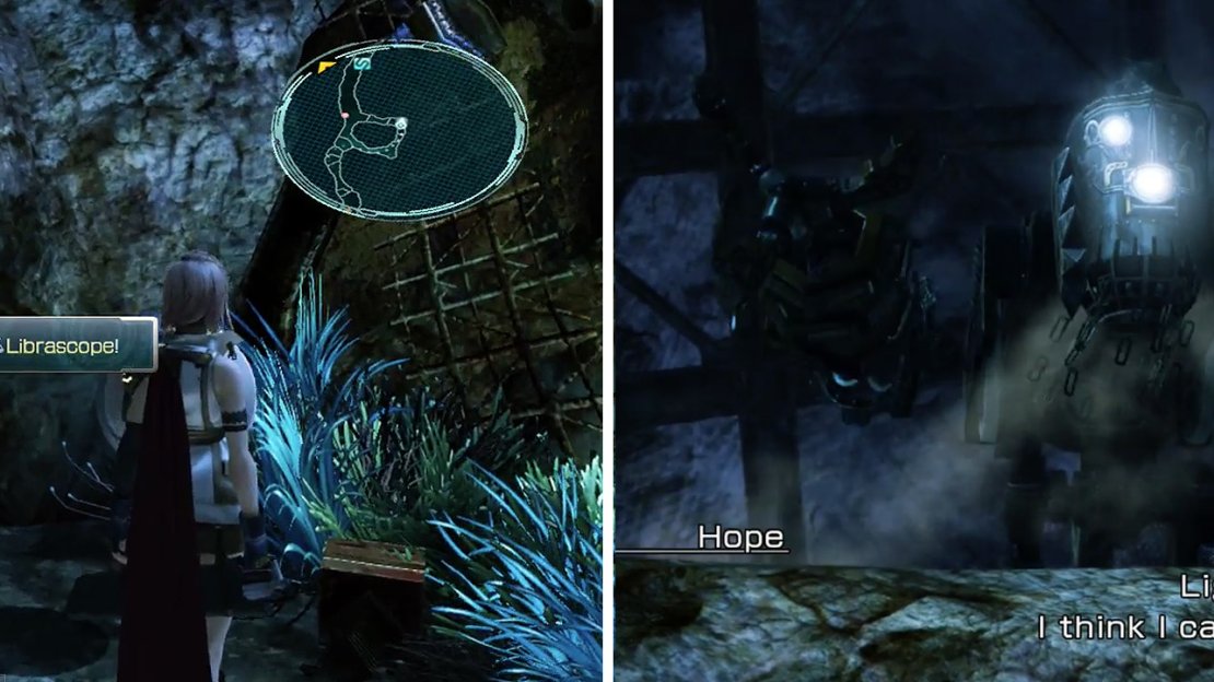Librascope (left). Time to bludgeon some enemies! (right)