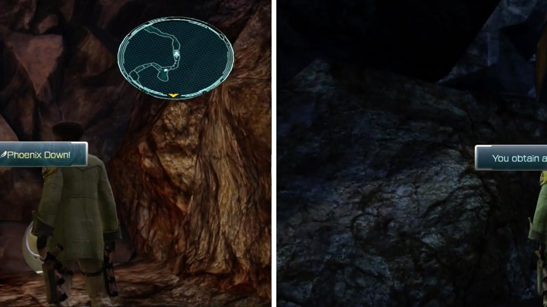 Phoenix Down (left). Auric Amulet. (right)