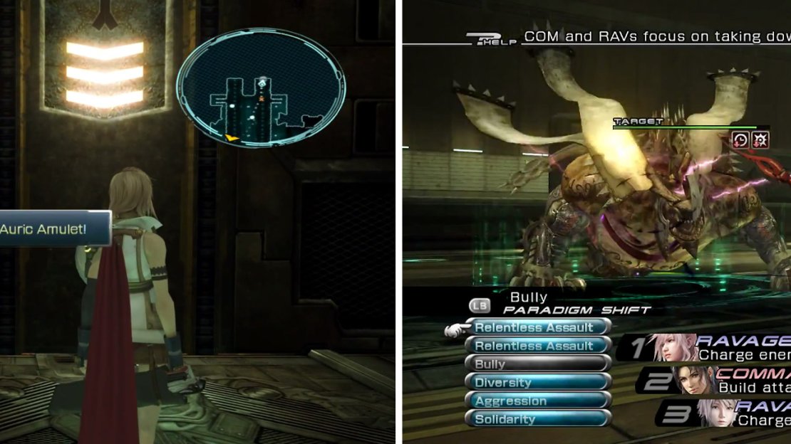 Auric Amulet location (left) and the Greater Behemoth surpise (right).