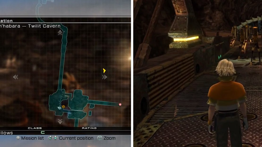 You can find a Cie’th Stone in this area (left). A Boxed Phalanx guards one of the bridges out of here (right).