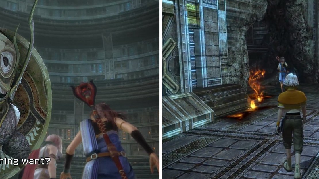 Dahaka - Guardian of the Tower (left) and the hole in the wall he creates (right).