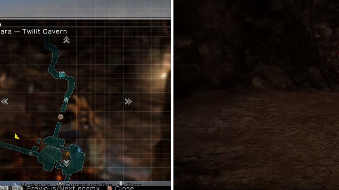You find yourself on the opposite side of where you were before (left). Run towards the light (right).