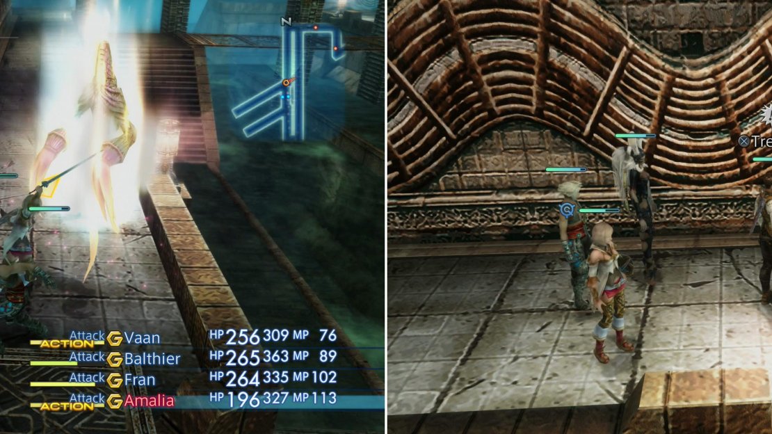 Ghosts have the annoying habit of teleporting when you’re about to attack (left). Endure them and other foes and plunder chests as you work through the sewers (right).