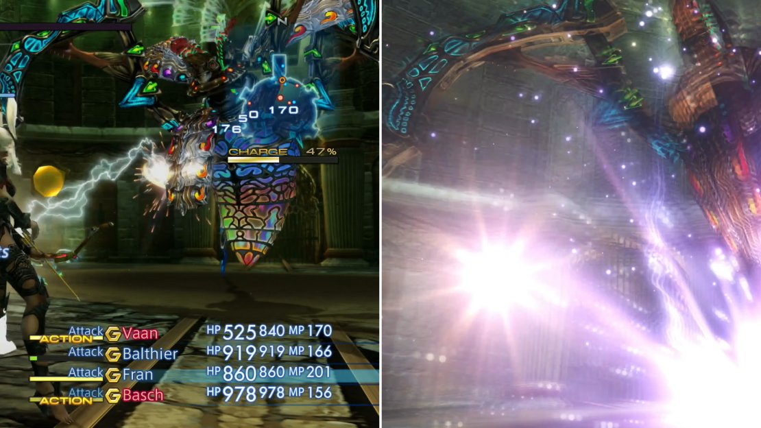 It should be no surprise that the Mimic Queen will utilize electricity, given the appetite of their children (left). When pressured she’ll use her potent Shockstorm attack (right).