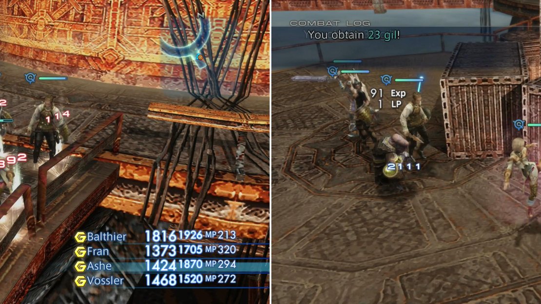 There are plenty of traps in the Ogir-Yensa Sandsea, so keep vigilant with Libra (left). Traps aren’t the only threat, however, as the Urutan Yensa are hostile to all outsiders (right).