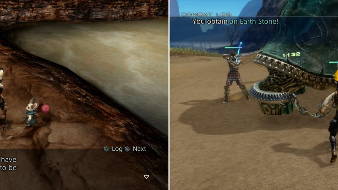 The Sandsea Moogle will tell you of a beast harassing the Urutan Yensa (left). Help the xenophobic crab-critters out by killing the Urutan Eater (right).