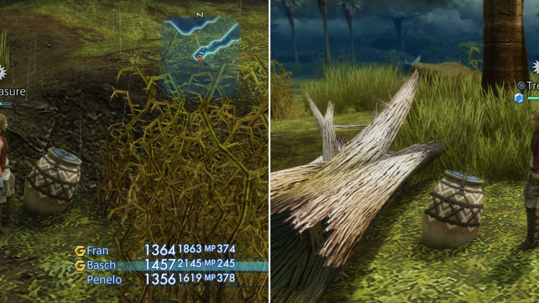 The weather isn’t the only thing that has changed in the Giza Plains, new treasures like the Slasher (left) and Iron Pole (right) can be obtained.