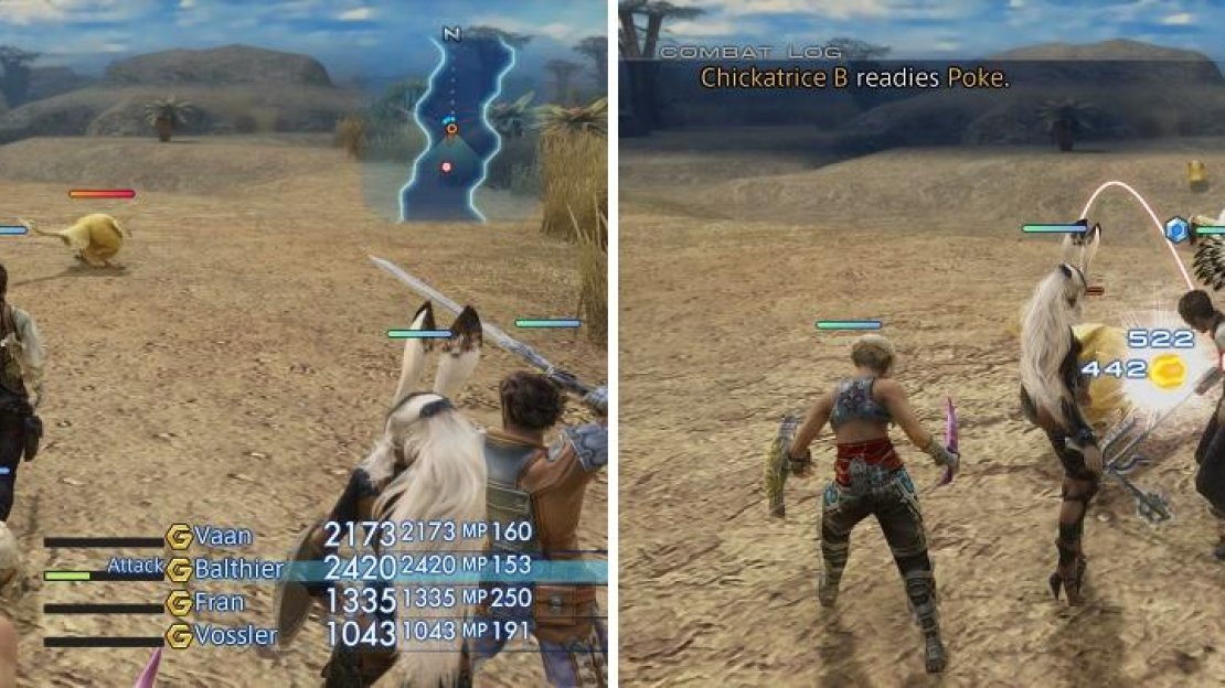 Approach any of the Chickatrices (left) and Cluckatrice will come stampeding towards you (right).