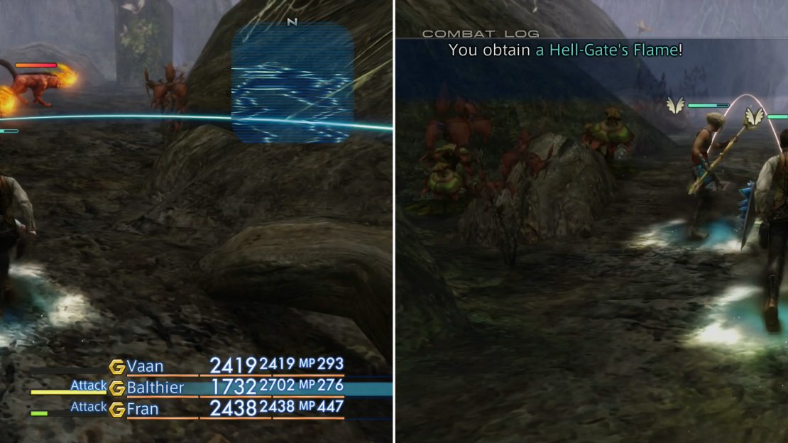 The Cerberus has a chance to spawn in place of a Tartarus (left) and can drop the valuable Hell-Gate’s Flame loot (right).