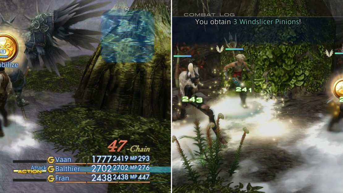By sticking to the central and southern bits of the Walk of Dancing Shadow area you can chain Mirrorknights (left), which can drop Windslicer Pinions (right).