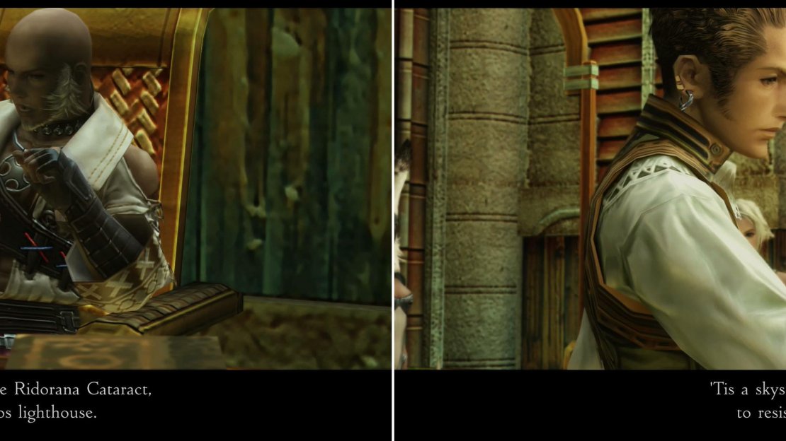 Reddas will point you to the Ridorana Cataract (left), and give you the means to fly there despite the pervasive jagd (right).