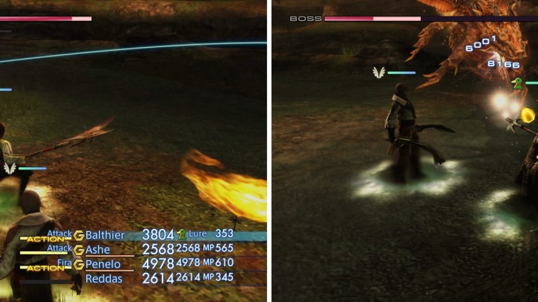 Slyt will open the fight with Enrage, making its physical attacks stronger (left). Its weakness to fire will make the fight go very quickly (right).