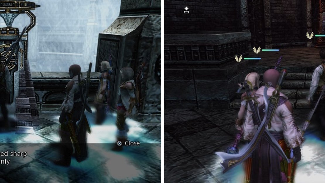 Each altar will take away one of your basic functions, like attacking (left). Even with the minimap gone, you can use other maps to easily bypass that sacrifice (right).