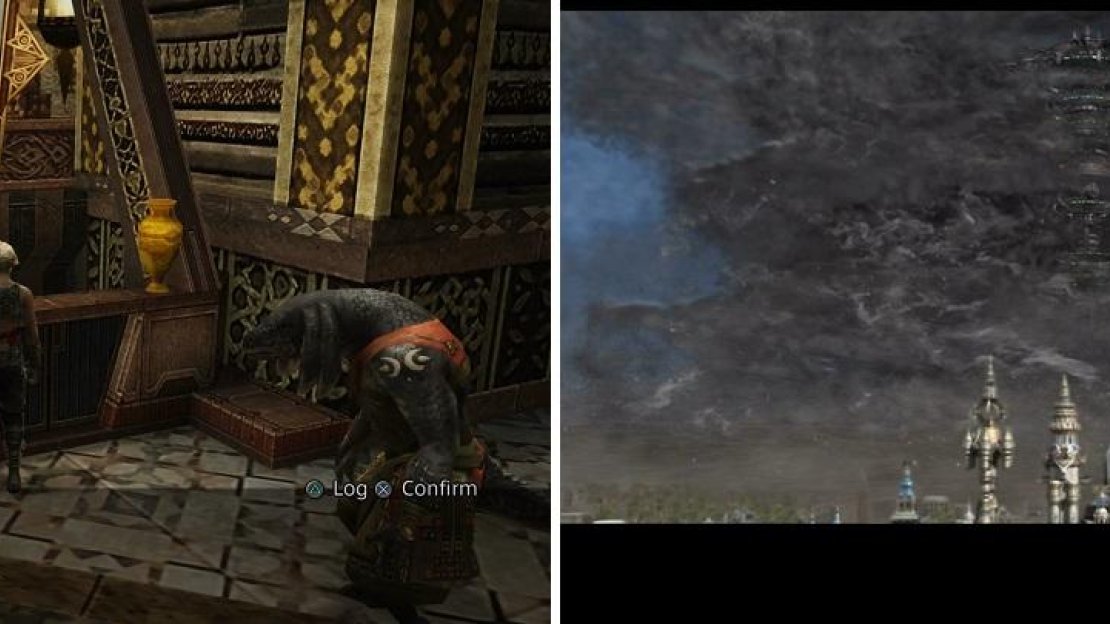 Use the private airship option at any aerodome to get to the final dungeon (left). The Bahamut is certain a very big ship (right).
