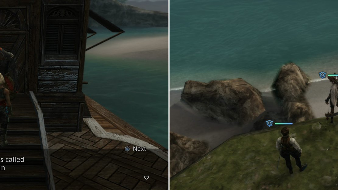 Talk to the Huntmaster on the Phon Coast and he’ll give you a challenge (left). Head to the Vaddu Strand and wait for your target - Thalassinon - to appear (right).