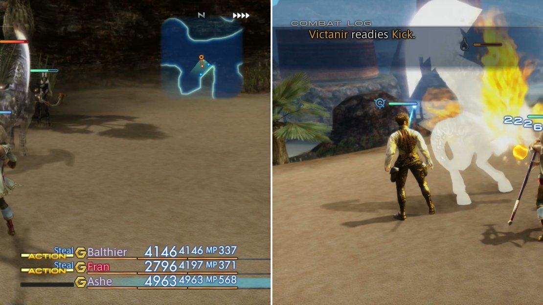 Try to steal some Wargod’s Bands from Victanir (left), then destroy it by whatever means you see fit - Oil and fire magicks work well (right).