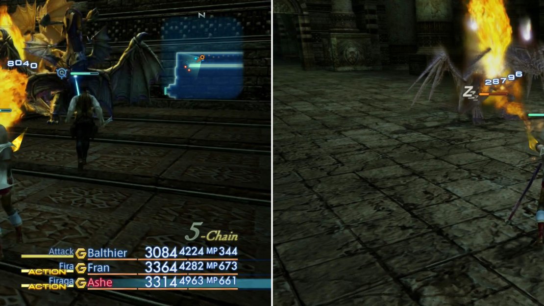 Kill the Dragon Aevis foes in the Ward of Velitation area (left) to draw out Myath, who can be defeated in much the same fashion (right).
