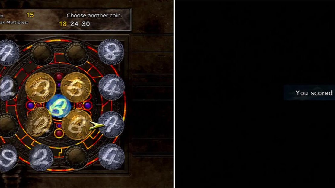 Look for the “Item” trait on the Border Coins (left) so you can win Garment Grids. The Lady Luck Dressphere (right) is the major reason to play Sphere Break.