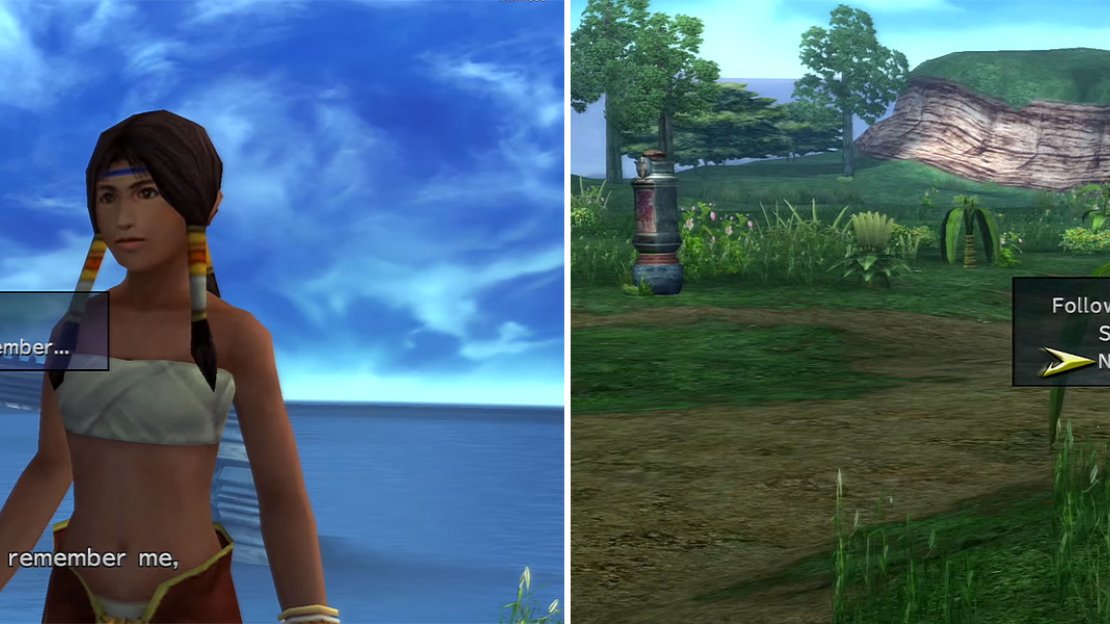 You meet a very grown up version of Calli (left) from FFX for this mission. During the mission, you need to collect feathers while following Rikku (right). Trust her instincts after you’ve collected enough.