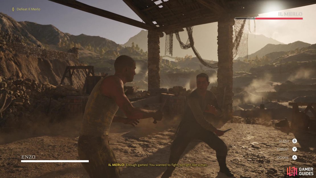 Knife duels serve as the game’s solution for boss battles, a surprisingly common gimmick that breaks up the tedium between races, stealth and gun combat.