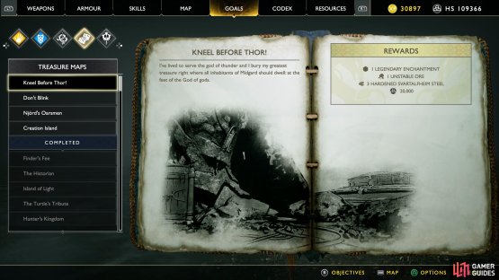 take note of the edge of a Jötnar Shrine to decipher this map.