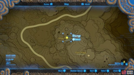 Here is the precise location of the Great Fairy Fountain