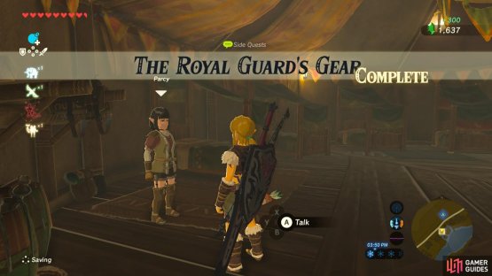 You only need to show her one weapon piece, but we grabbed a few more while we were at it