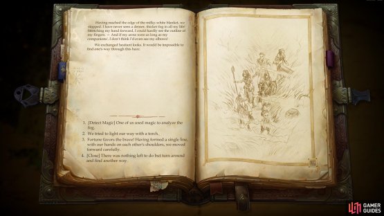 When you cross into areas currently choked by fog, you&rsquo;ll get an Illustrated Book Episode which largely only serves to illustrate (pun intended) how futile further travel is.
