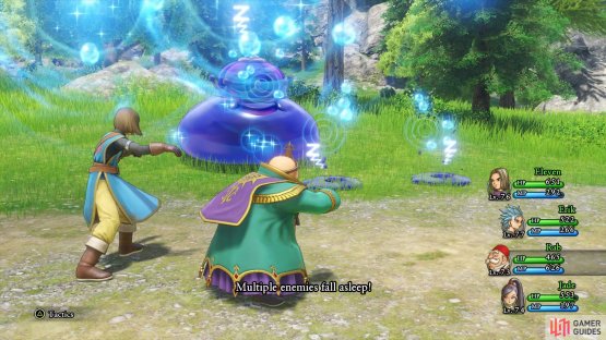 use Dirge of Dundrasil to put the Slimes to sleep.
