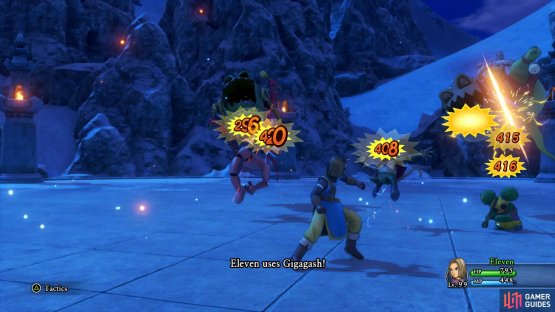 Gigagash should wipe out the enemies in one turn for the first battle.