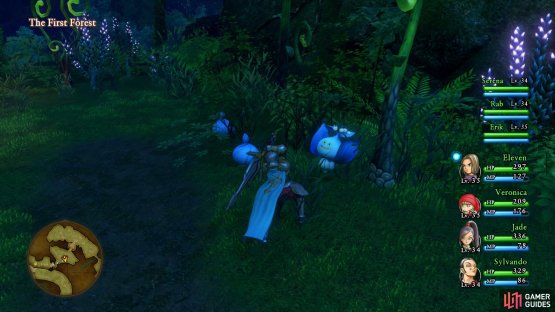 Once you&rsquo;re near the top of the First Forest, fight Sprite Bulbs
