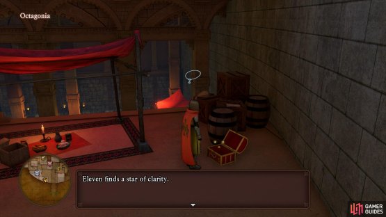 Use the crates to jump onto the roof the Armor shop to find this chest