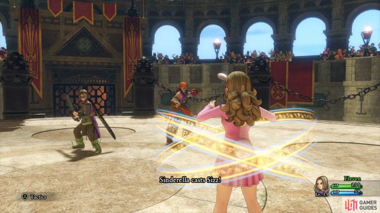 while Sinderella will bombard the duo with spells.
