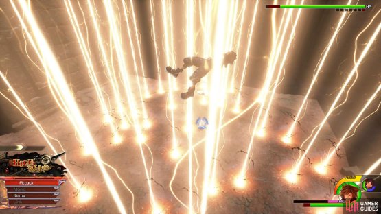 Larxene’s Zigzag attack ends in a massive Thunder Storm.