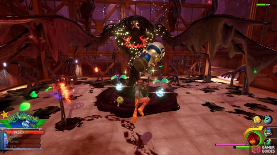 be aware of the small fireballs as you air dash towards it during phase two.