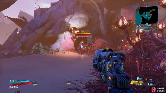 Head north before you reach the large desert to find the Legendary Hunt