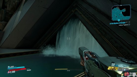 Head to the northeast of Wet Well and look for this waterfall
