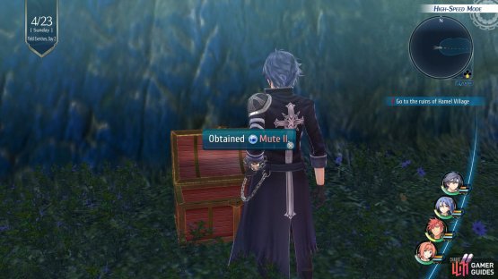 then continue further along to find another Chest with the Mute II in it.