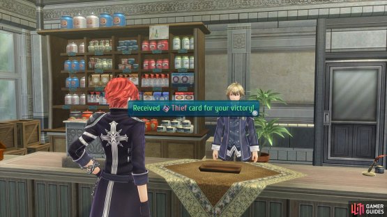 then go into the Student Store and challenge Stark for the Thief Card.