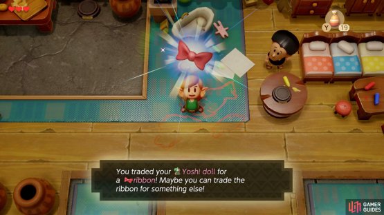 enter it and trade the Yoshi Doll for a ribbon. 
