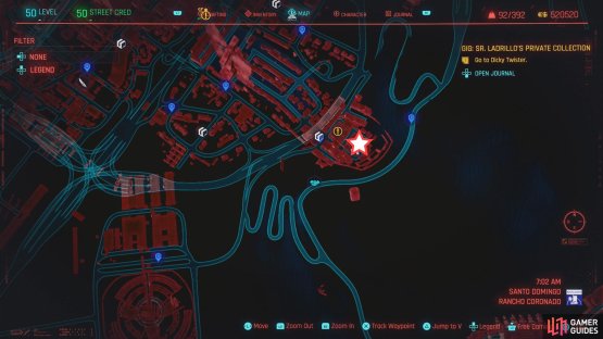 and his location on the map.