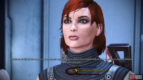Stick with Charm or Intimidate to score the most morality points back on the Normandy