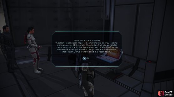 Head to Ambassador Udina&rsquo;s office and hack the computer on the Citadel