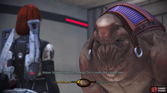 you&rsquo;ll find Xeltan in the Volus and Elcor Embassy in the Presidium.
