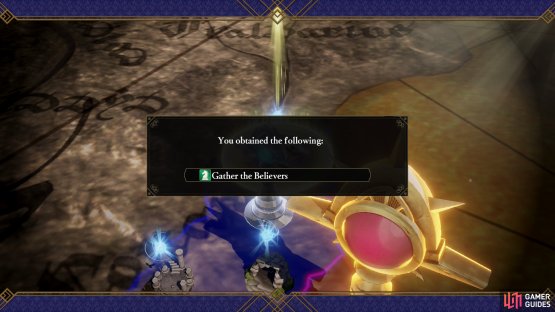 In one Surveying Spot you&rsquo;ll be able to claim the &ldquo;Gather the Believers&rdquo; Strategy for use in this Chapter&rsquo;s Main Quest battle.