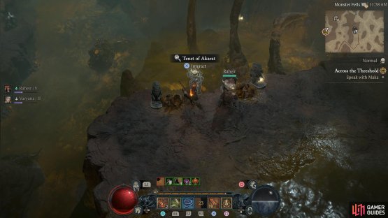 Interact with the Statue on the right to unlock the Tenet.