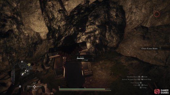 Loot an ornate chest along the southwestern edge of the garden chamber to get some Over-Knee Boots