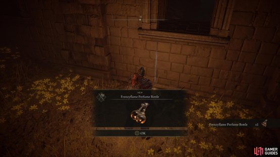 to find the Frenzyflame Perfume Bottle sitting on the floor near the Abandoned Church.