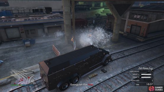 and put out the three truck fires with the RCV.