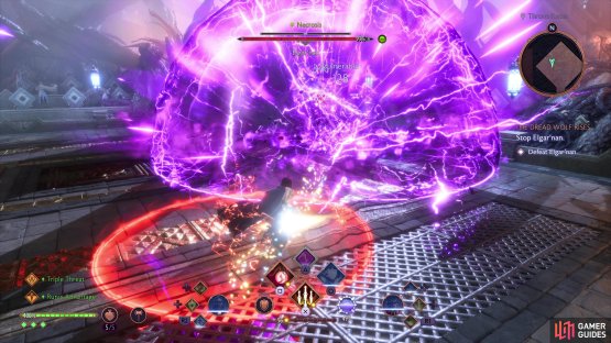 Elgar’nan will conjure and release a massive Lightning Blast around himself.